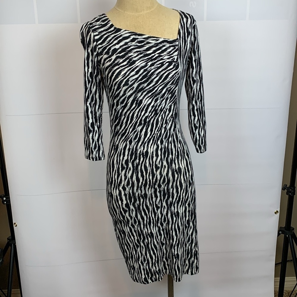 Pendleton black and white zebra bodycon dress, Small